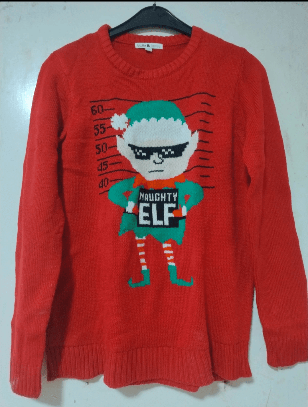 Rode Naughty Elf kersttrui