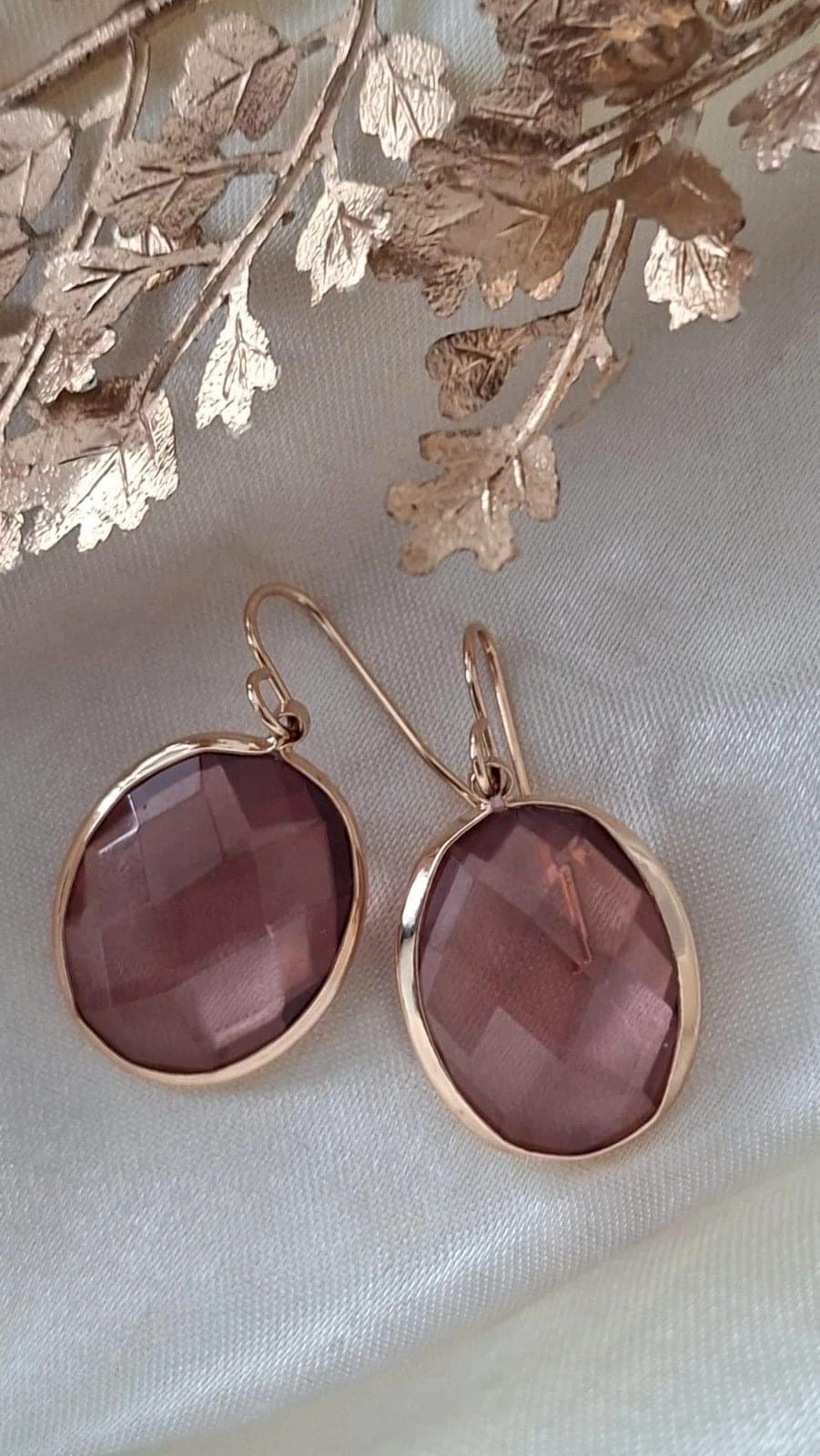 Strass oorhangers roze