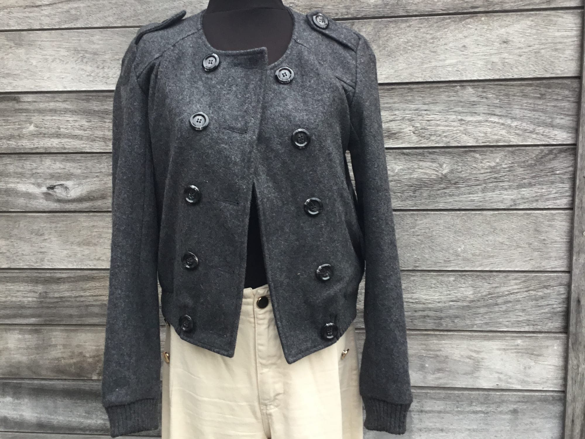 Blazer gris court à double rangée de boutons morgan taille 36