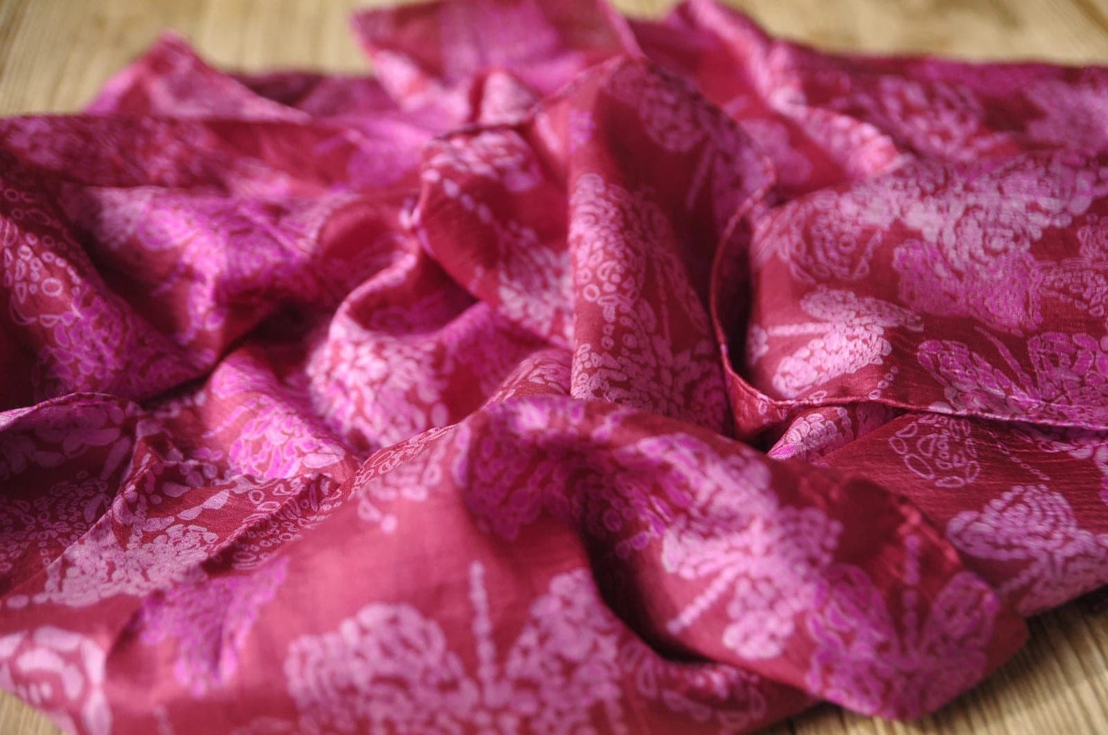 Fuchsia echte zijden sjaal Silk, 175x52cm