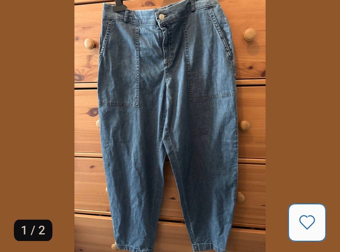 Vintage denim jeans met zakdetails - blauwe wash