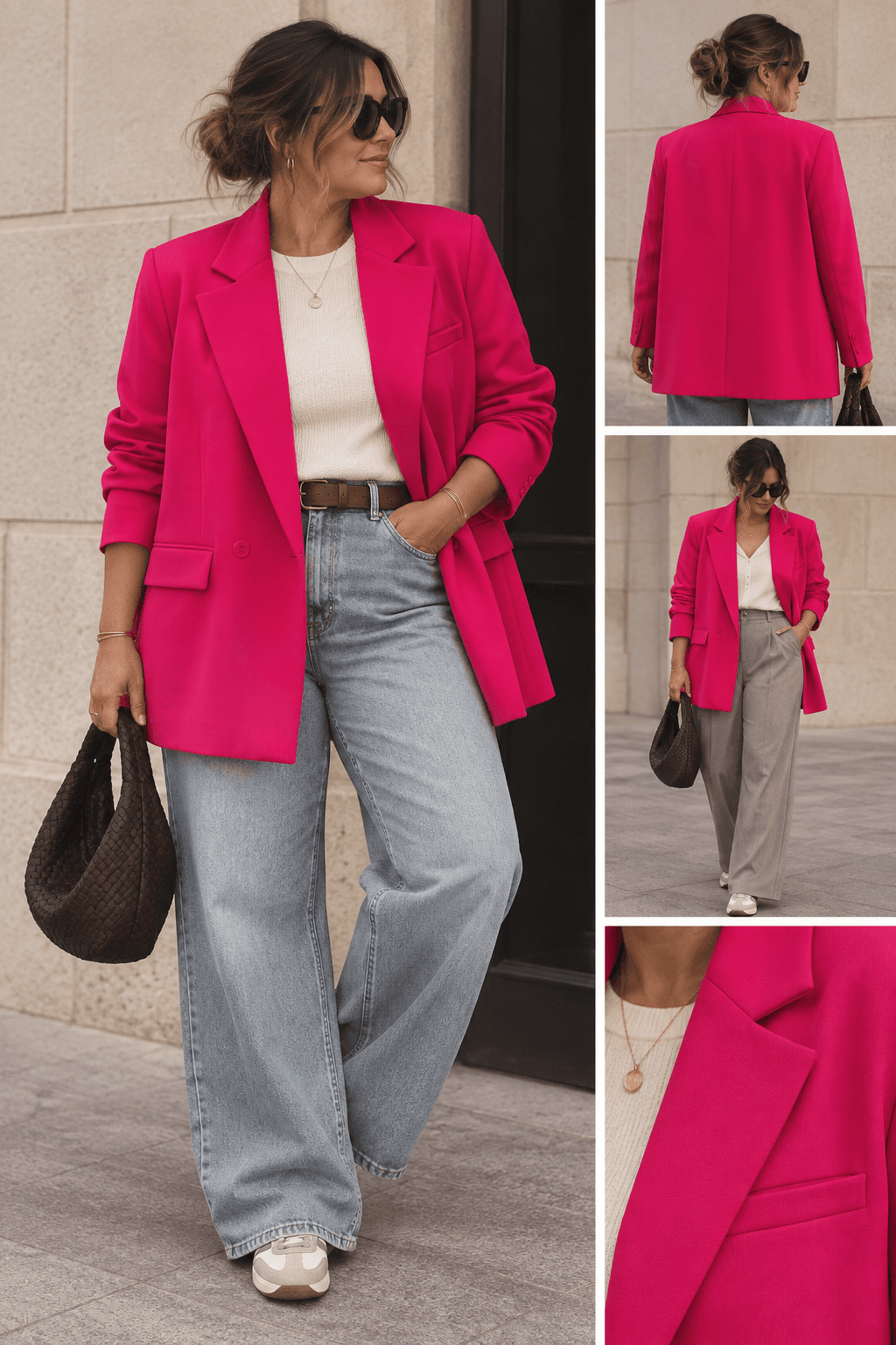 Drôle de copine Paris blazer fuchsia roze maat L