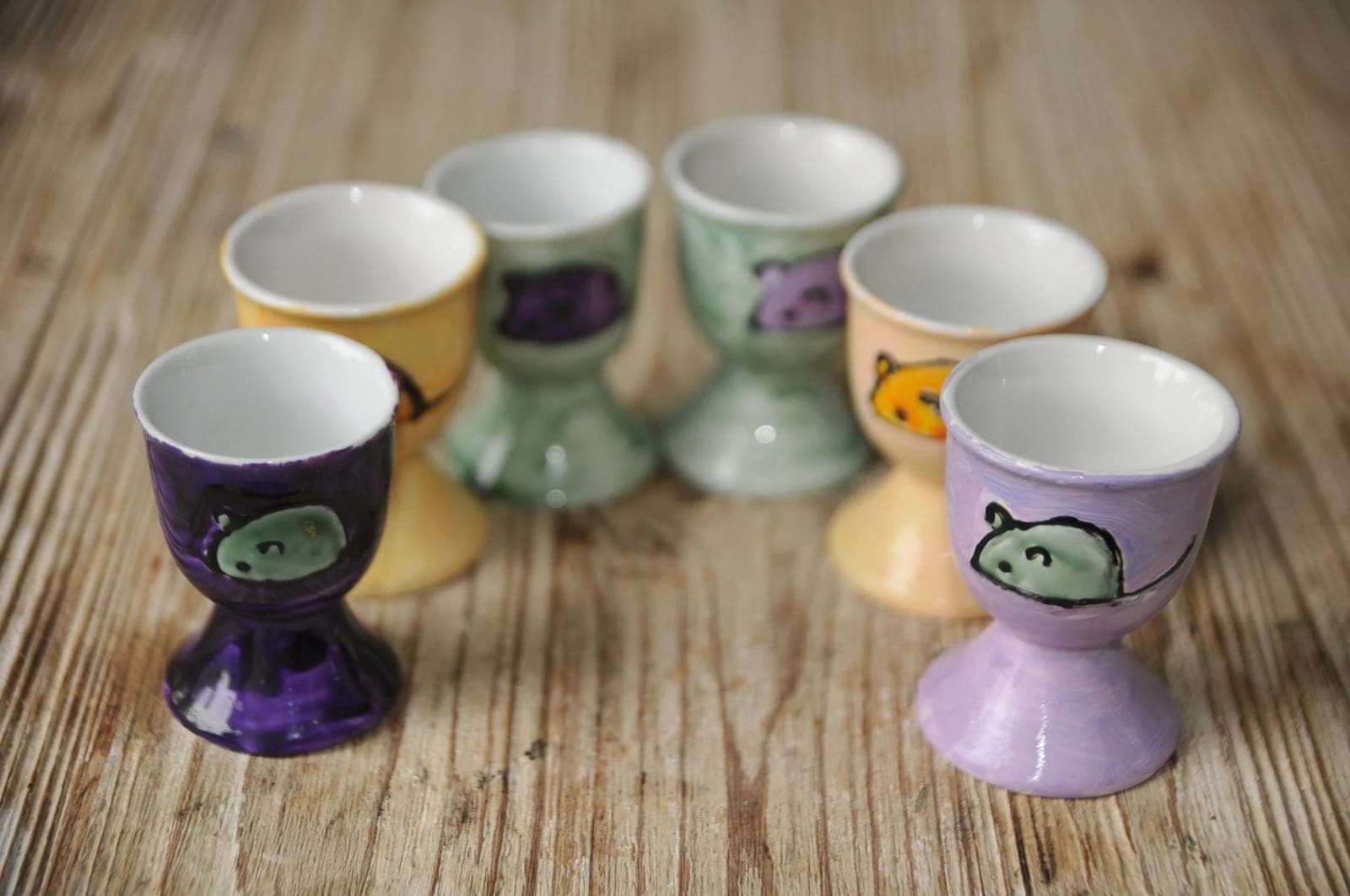 Eierdopjes muis set van zes Vintage Love