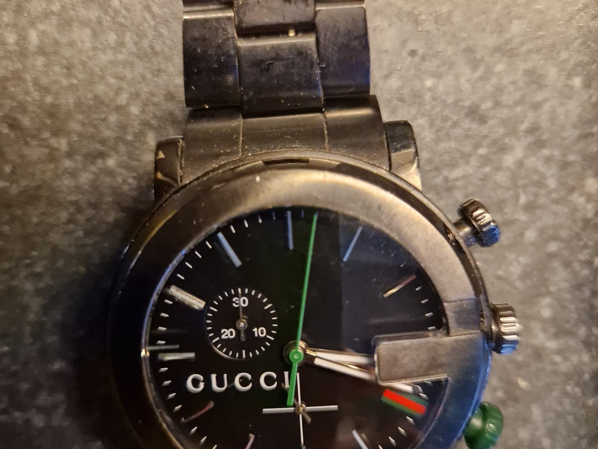 Gucci chronograaf herenhorloge met stalen band