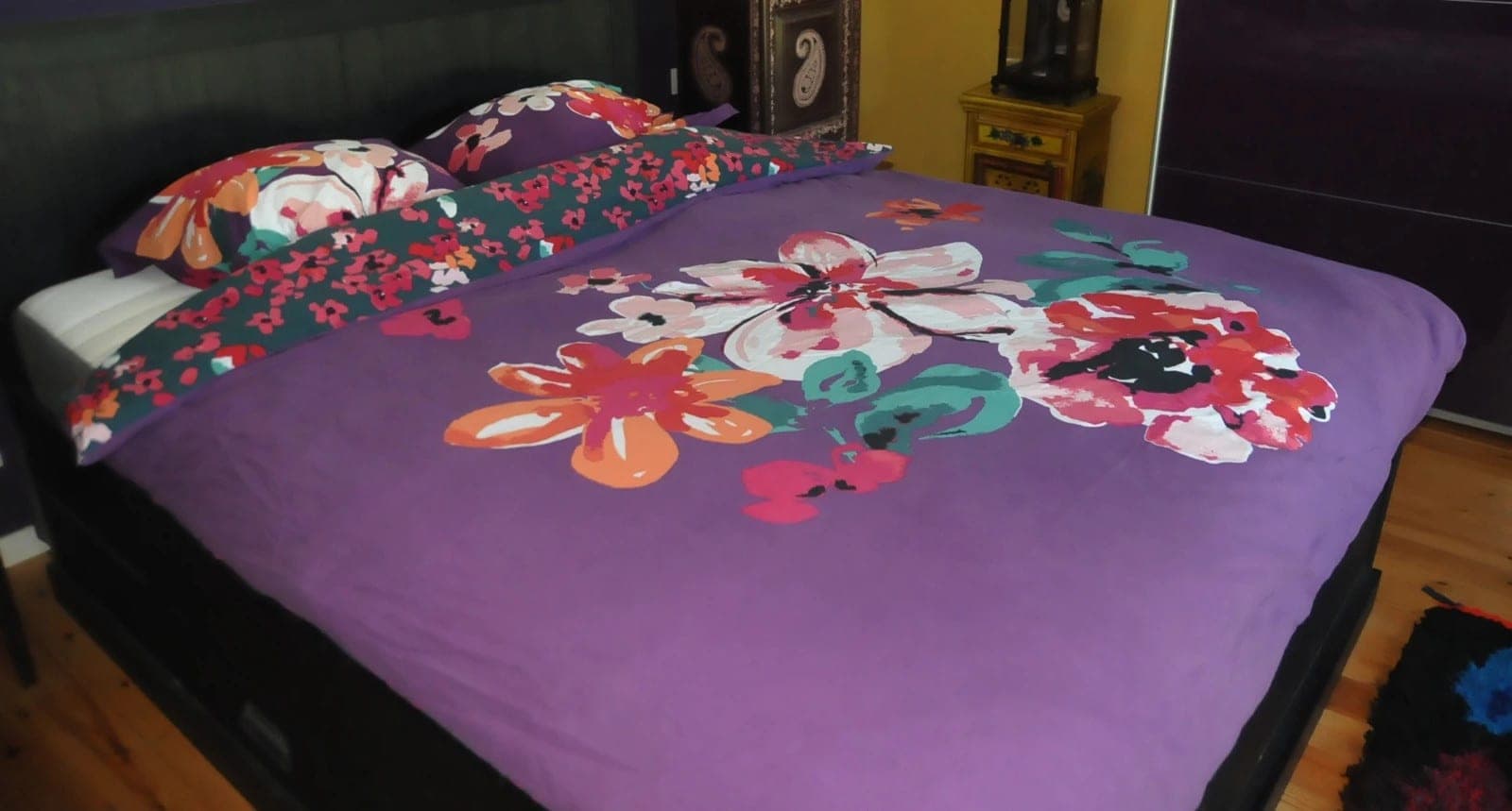 Paars katoenen dekbedset