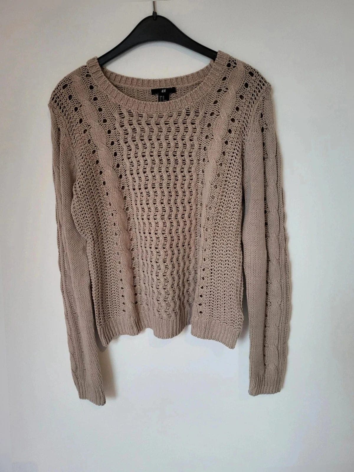 Beige Kabeltrui h&M Maat XS