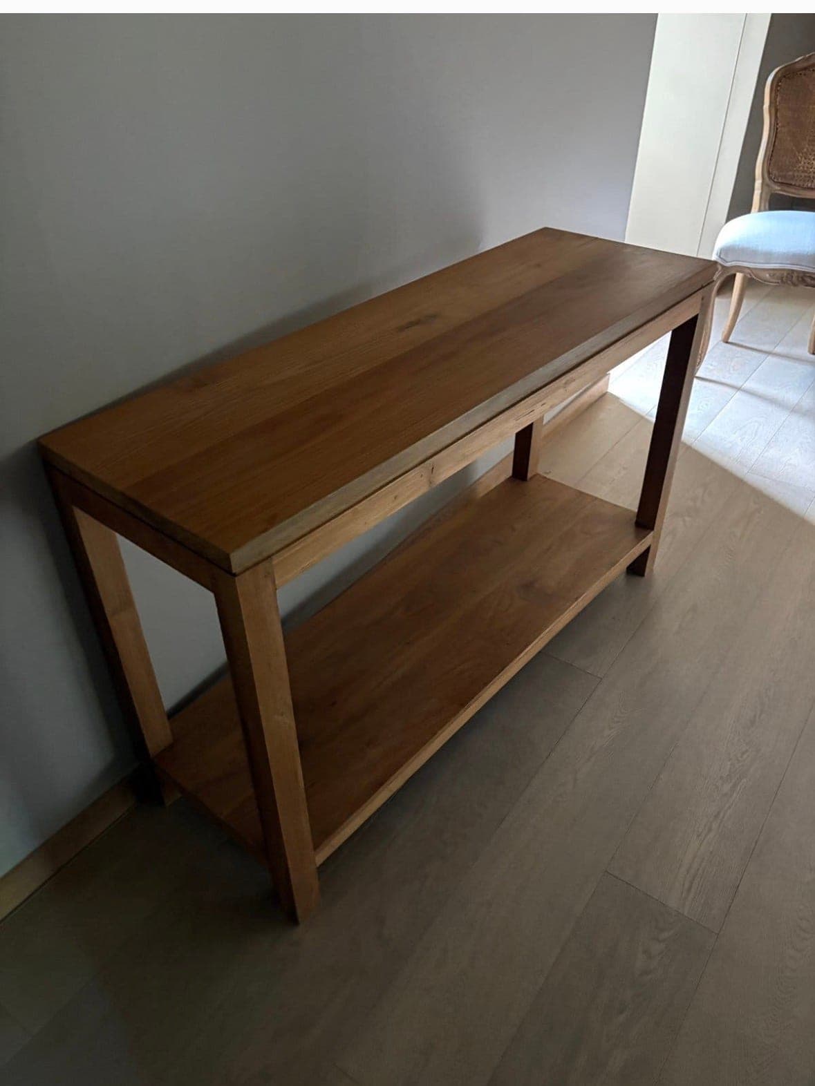 Houten console tafel met onderblad