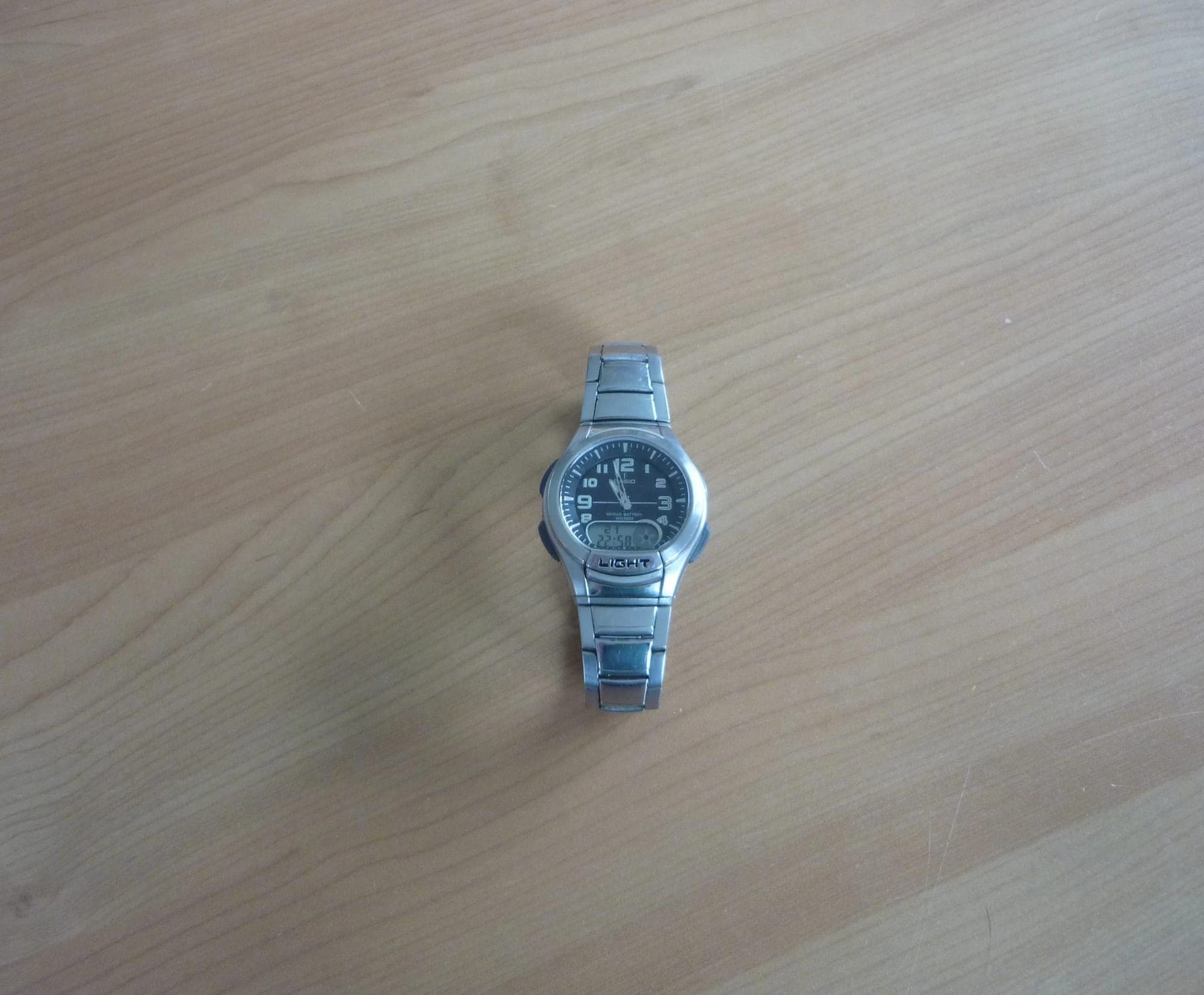 Stainless steel heren horloge van Casio Telememo 30 AQ-180W