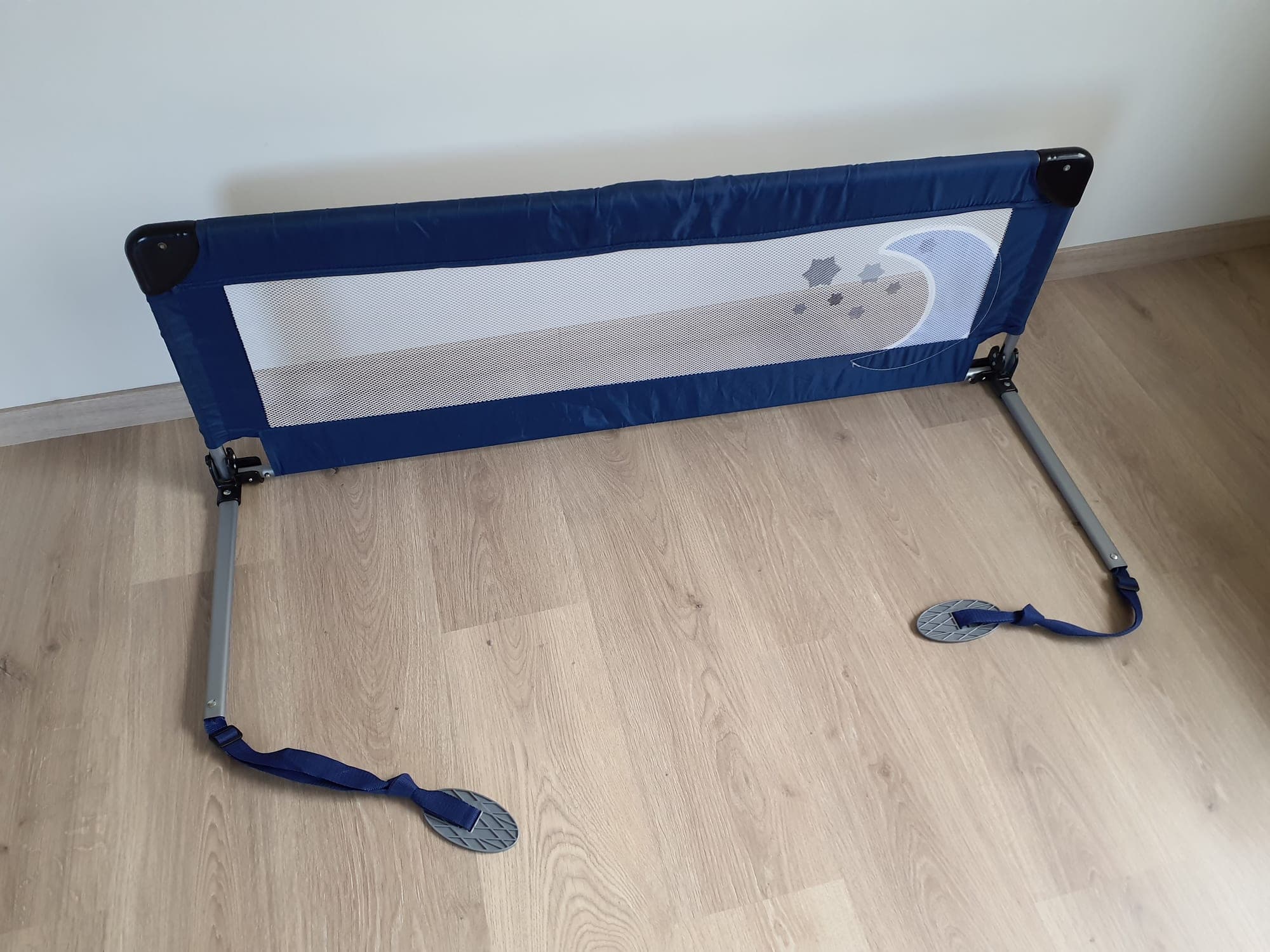 Bedrand veiligheidsrail donkerblauw met sterrendesign