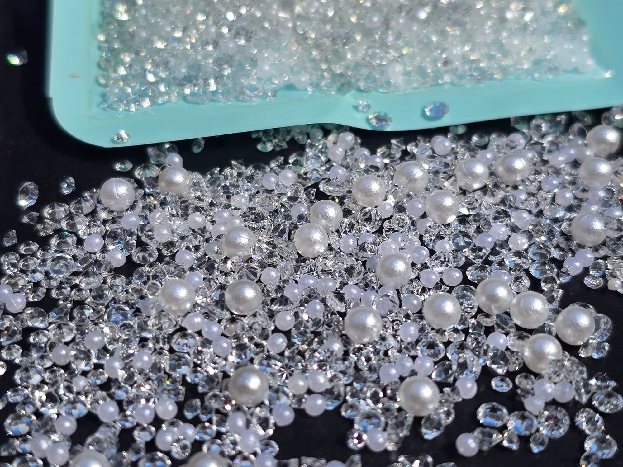 Sugersand Clear & Pearls decoratieve kralen - 25gr