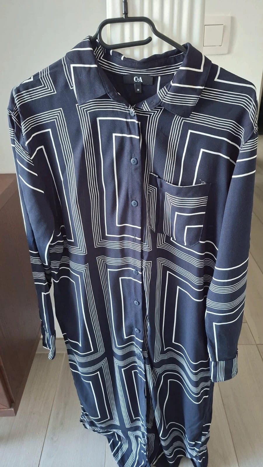 C&A casualjurk met geometrisch patroon marineblauw