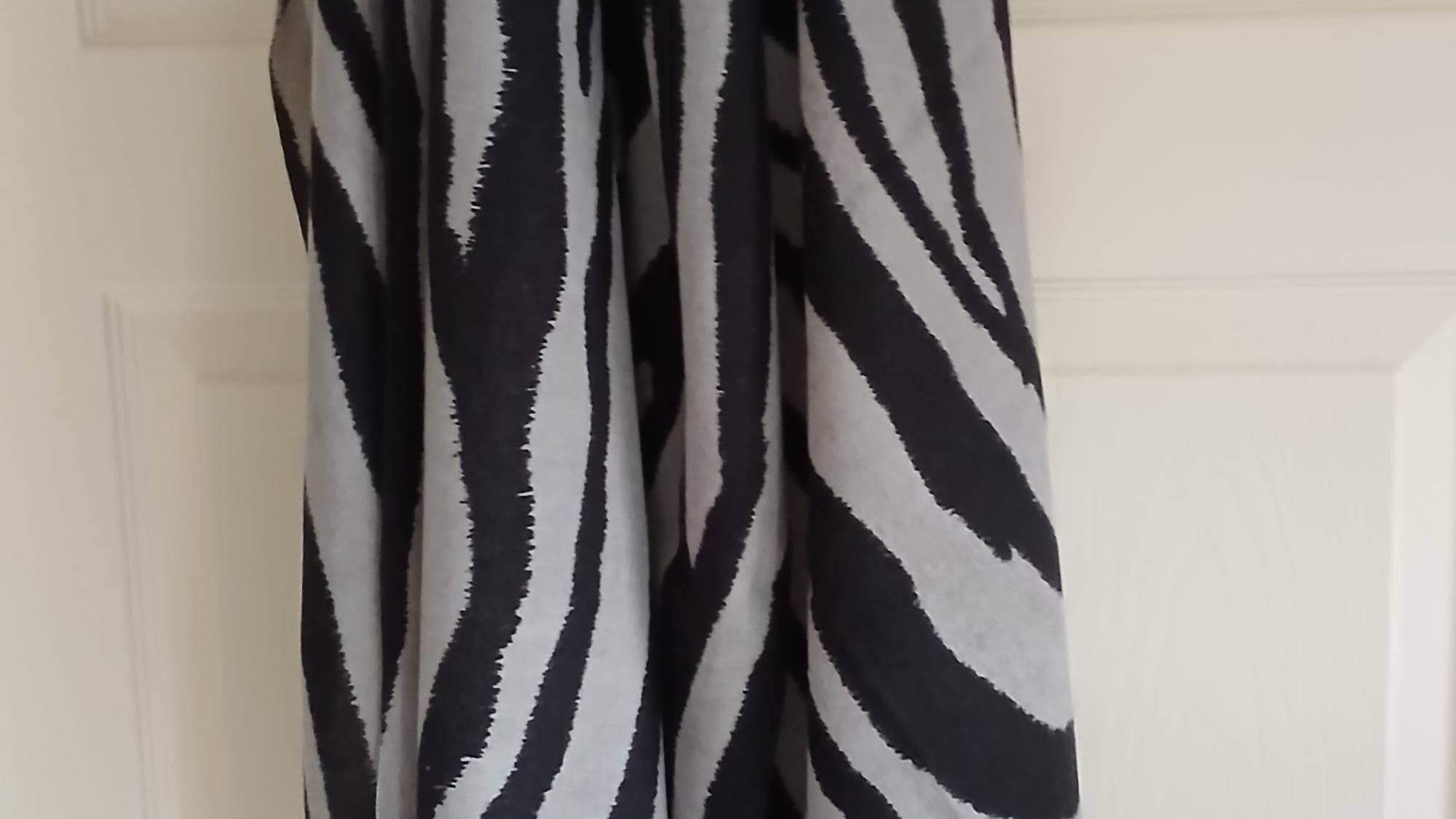 Zebra-print sjaal zwart-wit