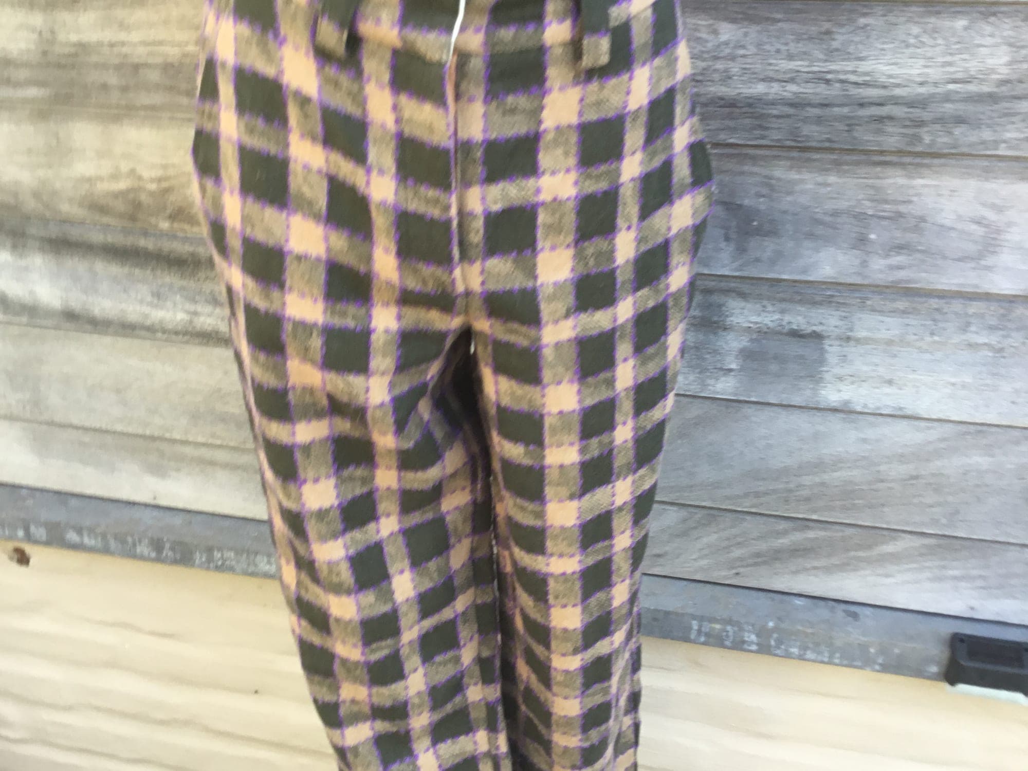 Geruite broek in paars/zwart/beige - retro style