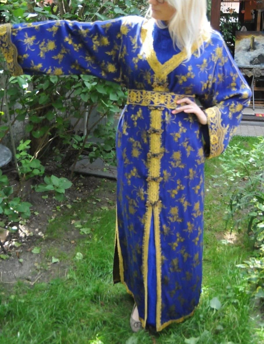 Koningsblauwe takchita/ lang kleed