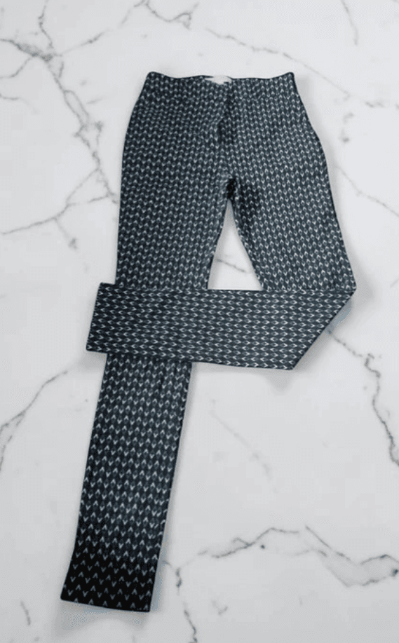 Broek met geometrisch patroon zwart en groen