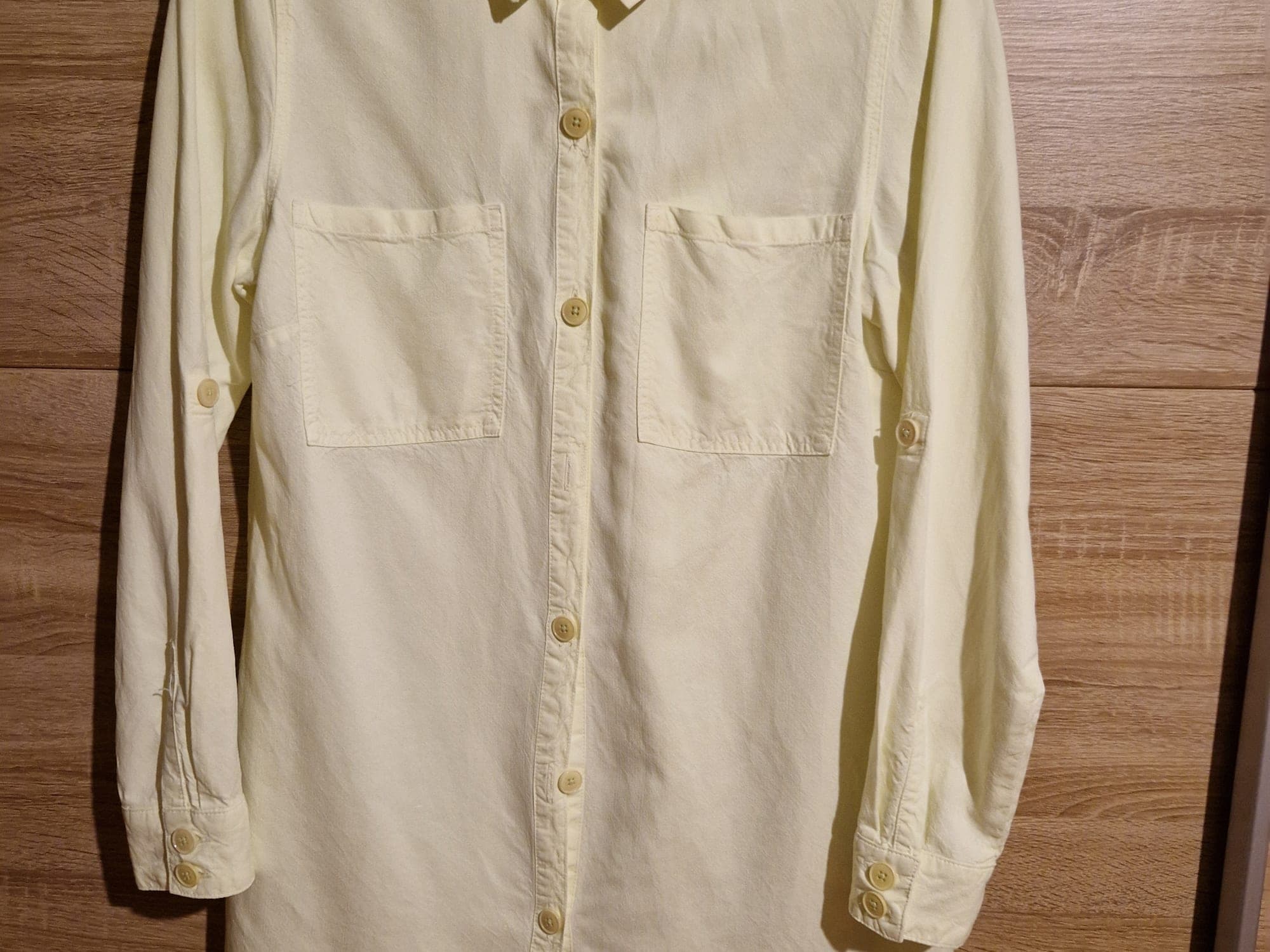 River Woods lichtfluo limoen kleurig overhemd/blouse met zakken