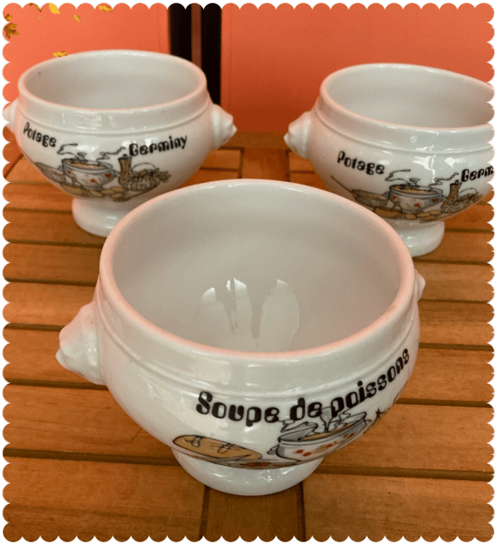 Set van 3 vintage Gemioy potages/soepkommen