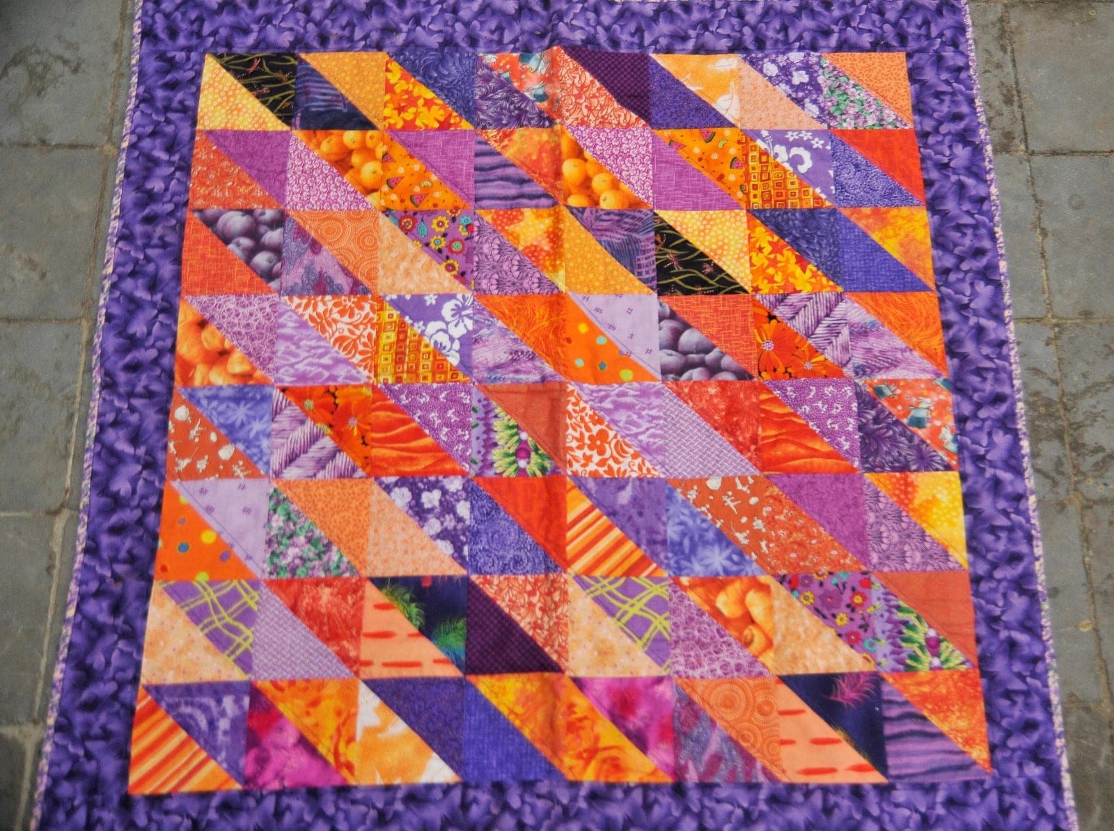 Handgemaakte harlekijn quilt gewatteerd