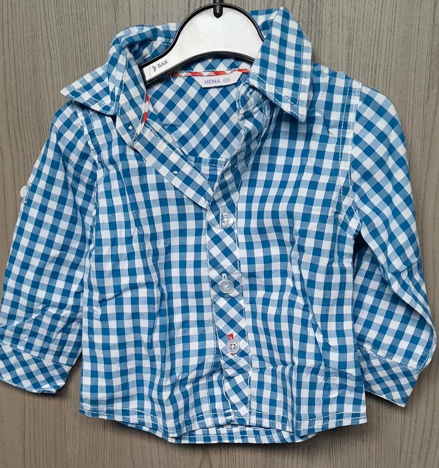 HEMA geruite hemd 68 cm (6-9 maanden)