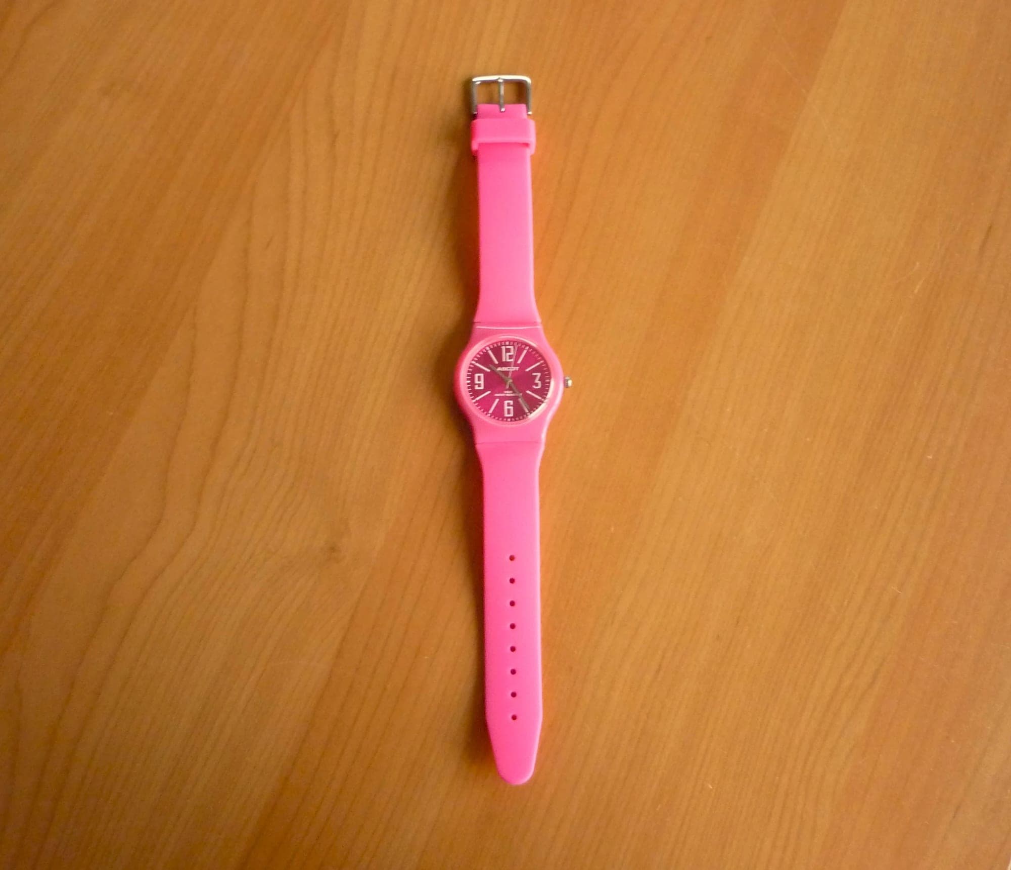 Fuchsia roze soft touch horloge van Ascot