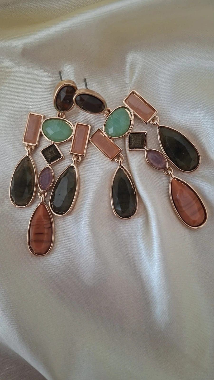 Parfois oorbellen set met gekleurde stenen - multicolor elegante hangers