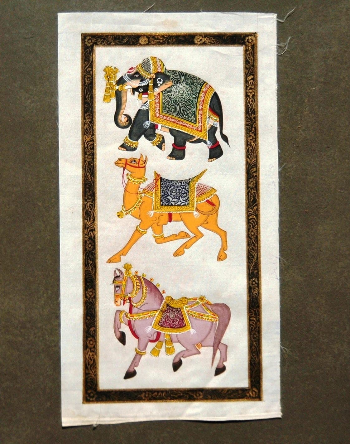 Schilderij op zijde uit India