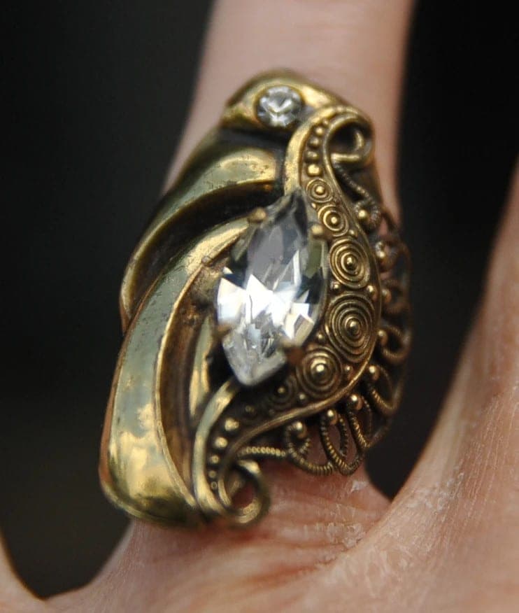 Vintage Bling ring jaren 80 – aanpasbaar