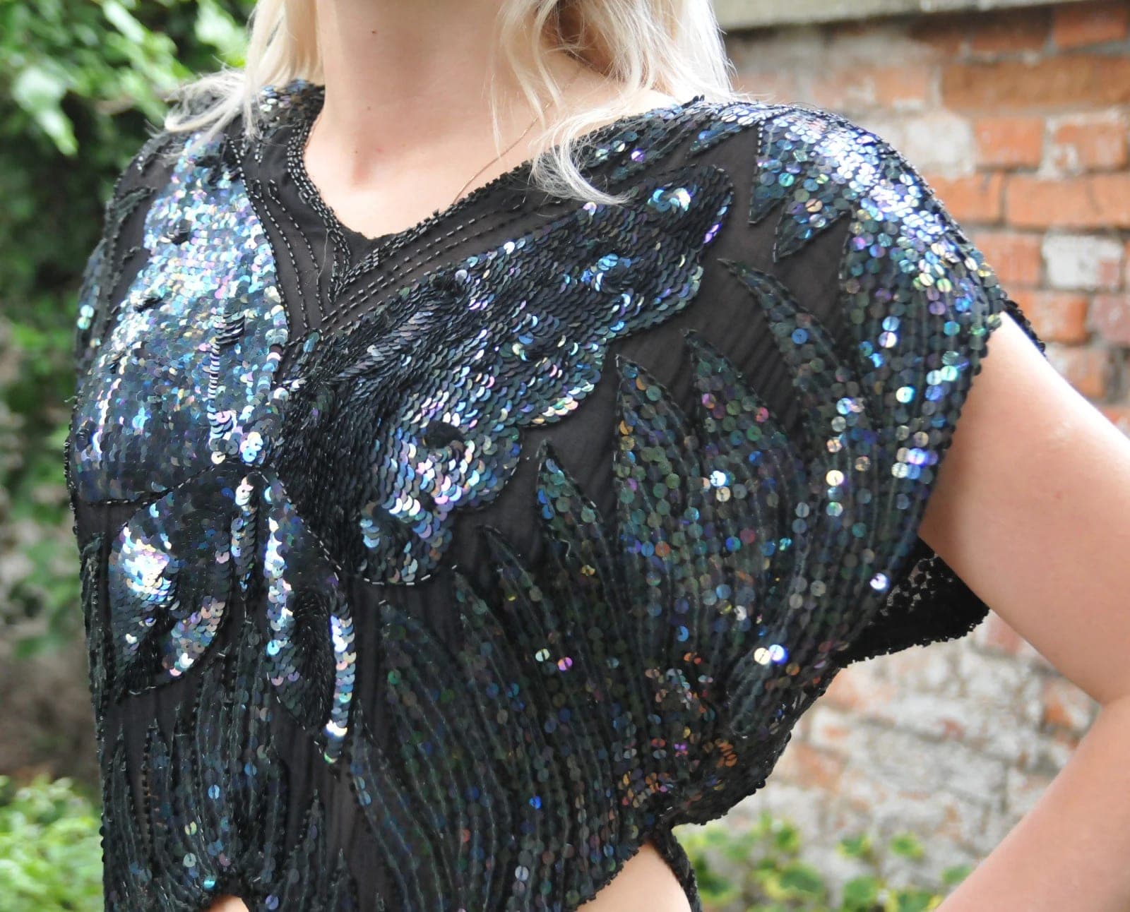 Vintage Butterfly glitter topje jaren 80