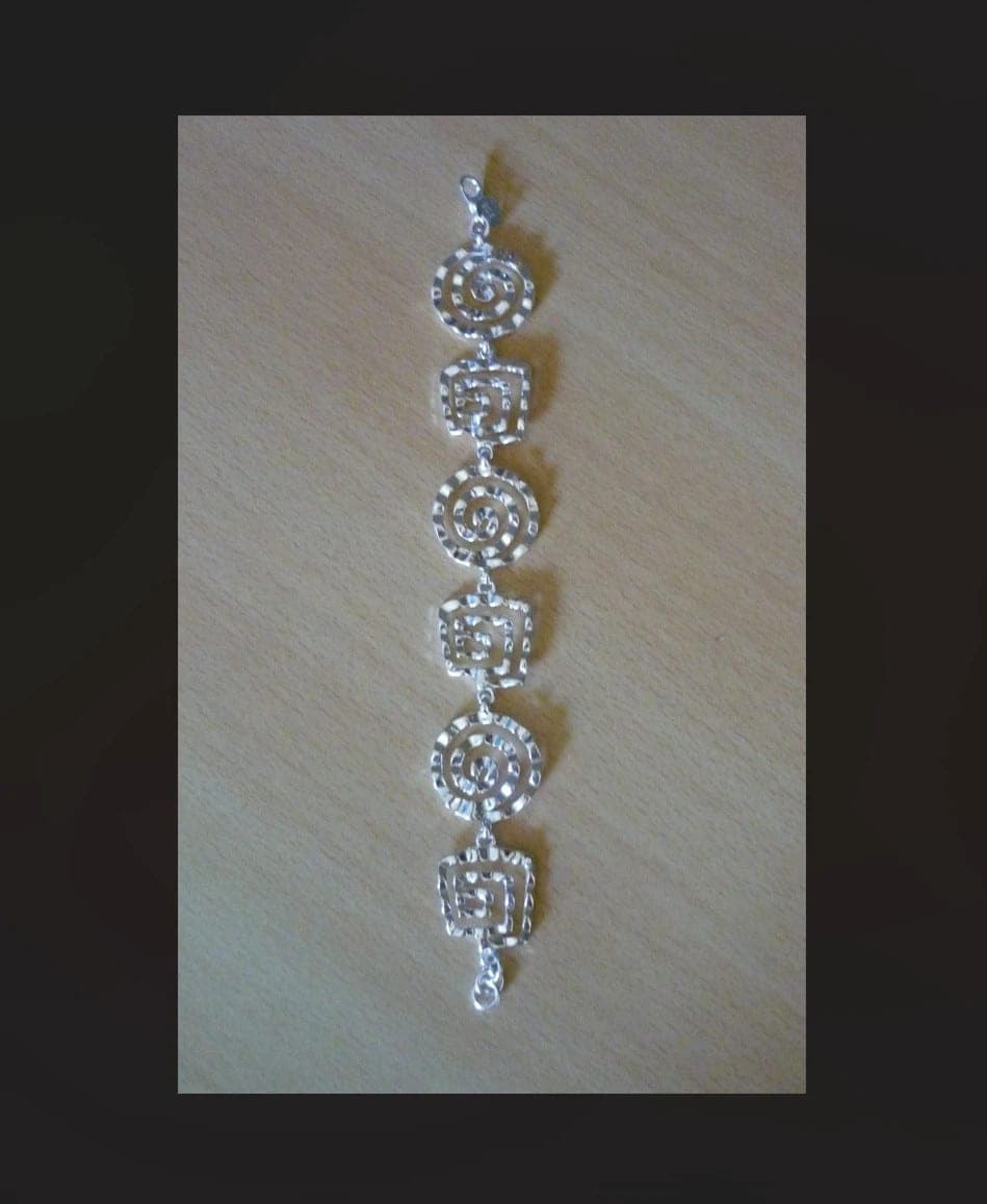 Zilverkleurig armband Cirkels & Vierkanten