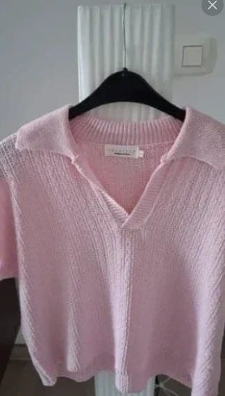 Bel&Bo gebreide polo blouse roze maat L
