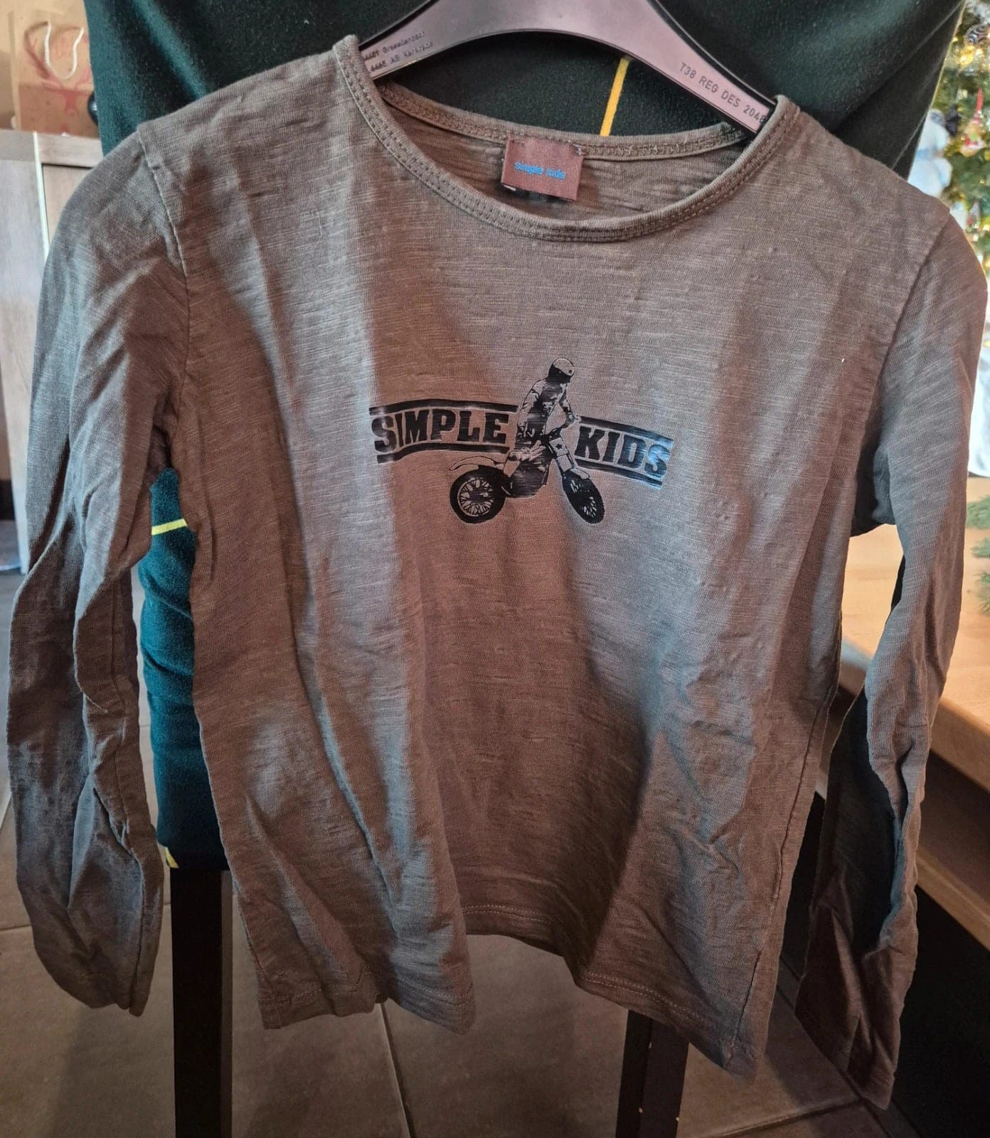 Simple Kids T-shirt met motorprint