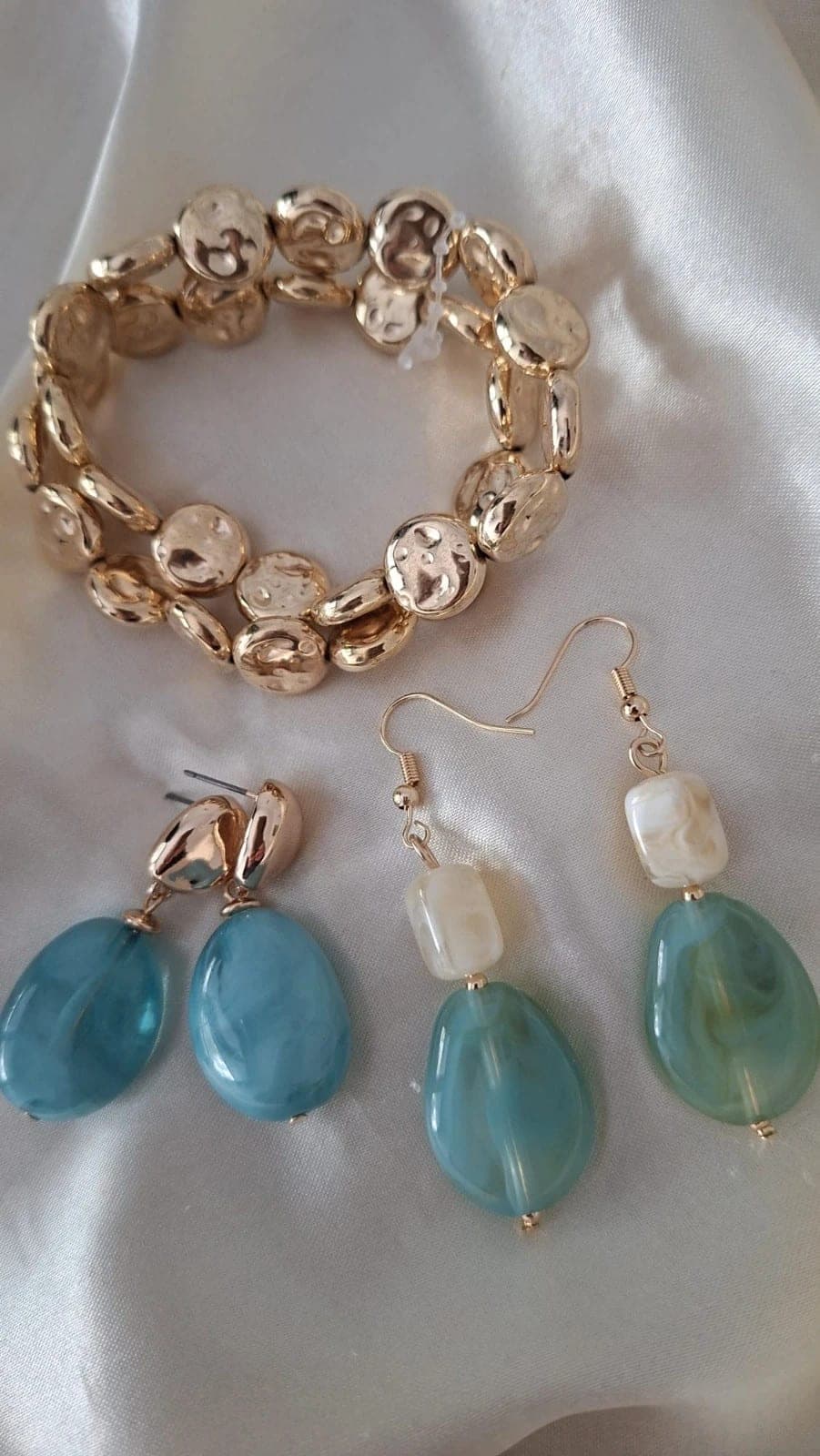 Set urban turquoise - armband en oorbellen
