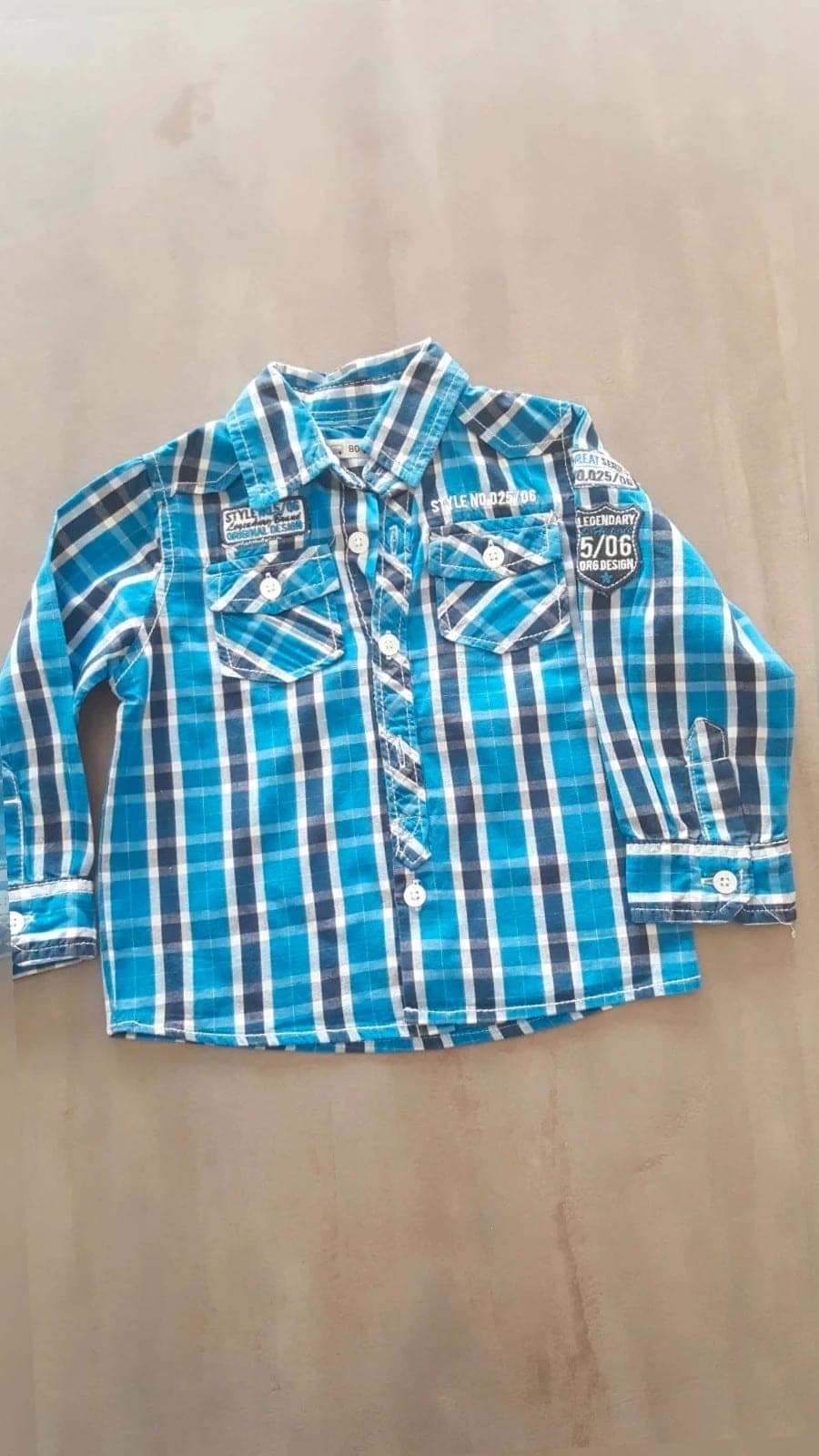 *NIEUW* Blauw Geruit hemd jongens 80