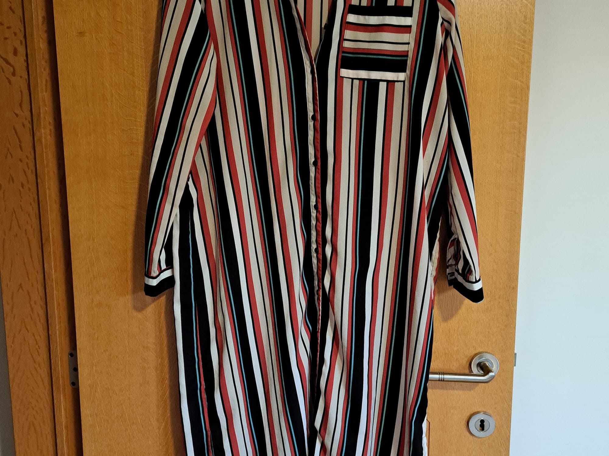 PIECES gestreepte blouse-jurk met zakje