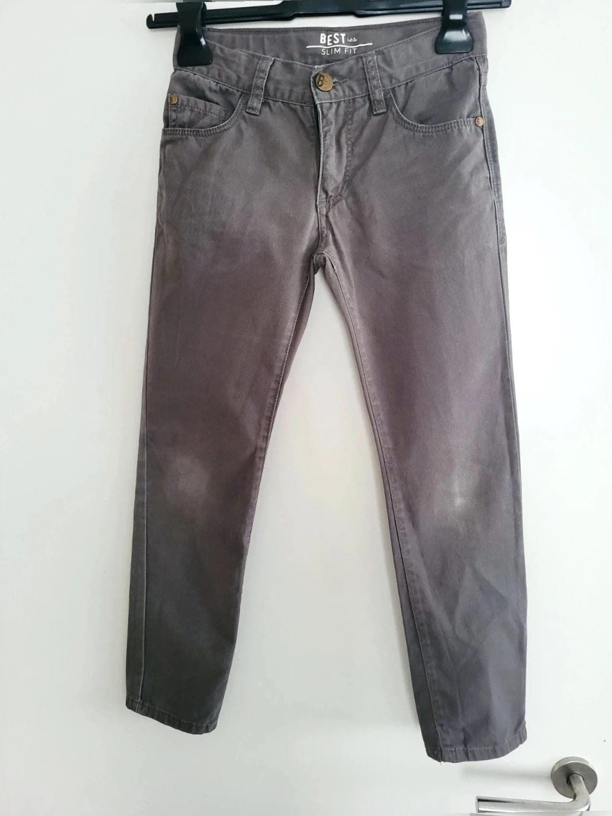 Besties Slim fit jongensjeans grijs – maat 134