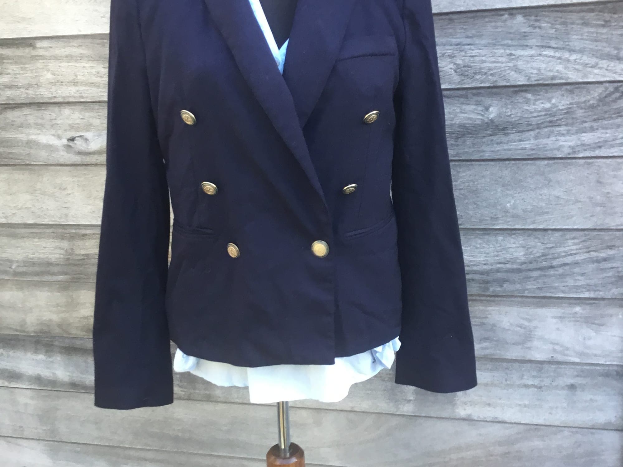 Blazer double-breasted bleu marine Zara taille 38
