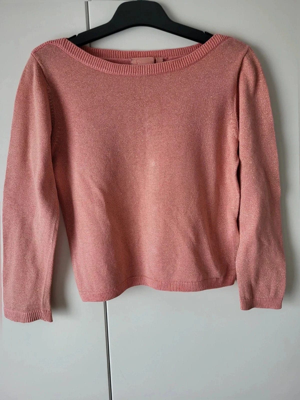 JBC Prinsessia Trui roze met glitter & sierknopen rug maat 122