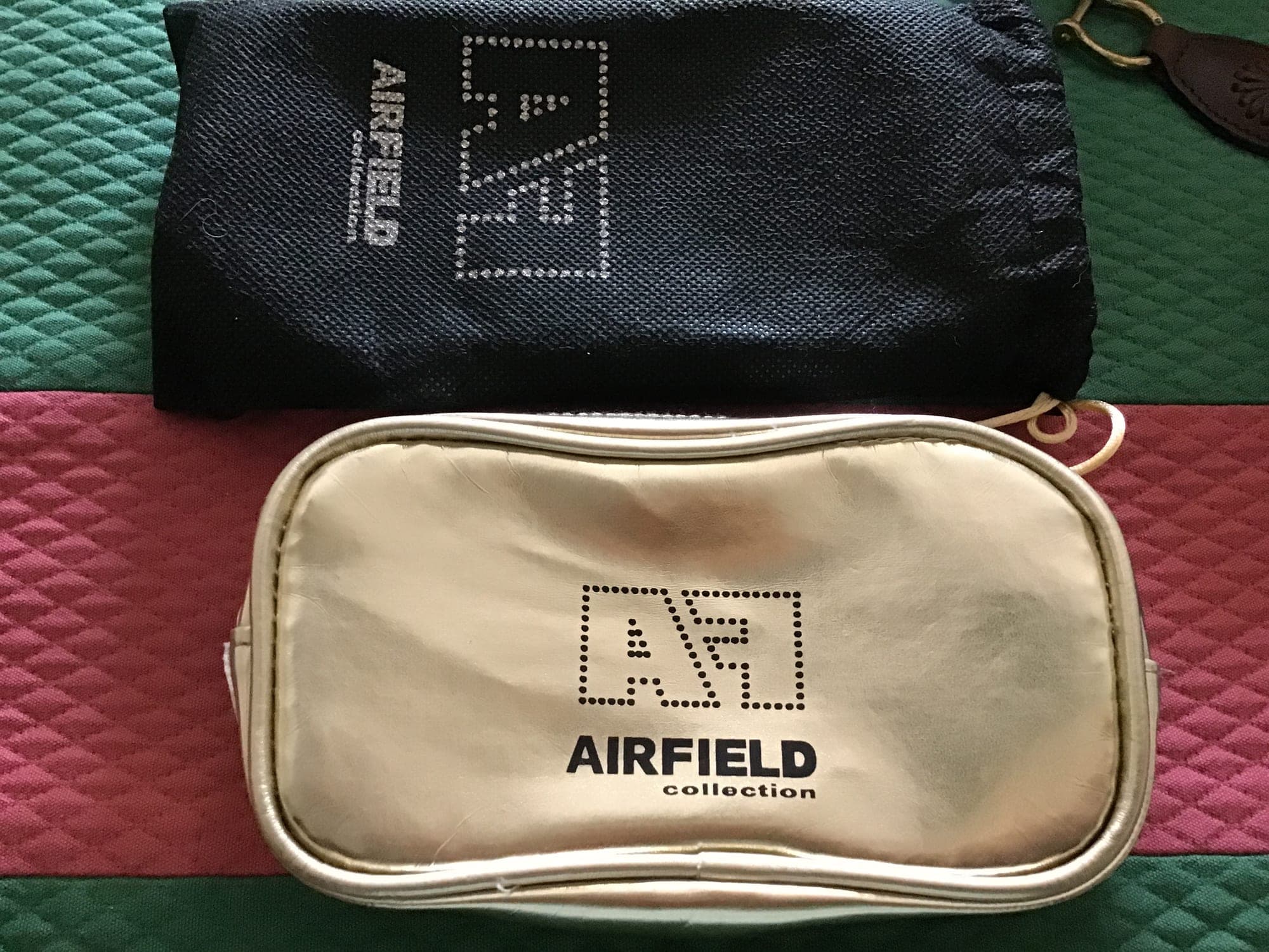 Airfield gold makeup bag