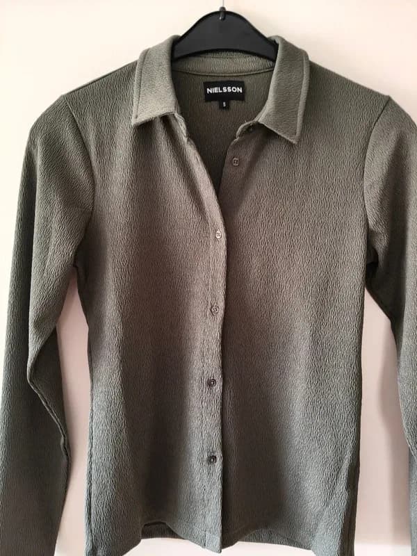 NIELSSON blouse met textuur in Kaki, maat S