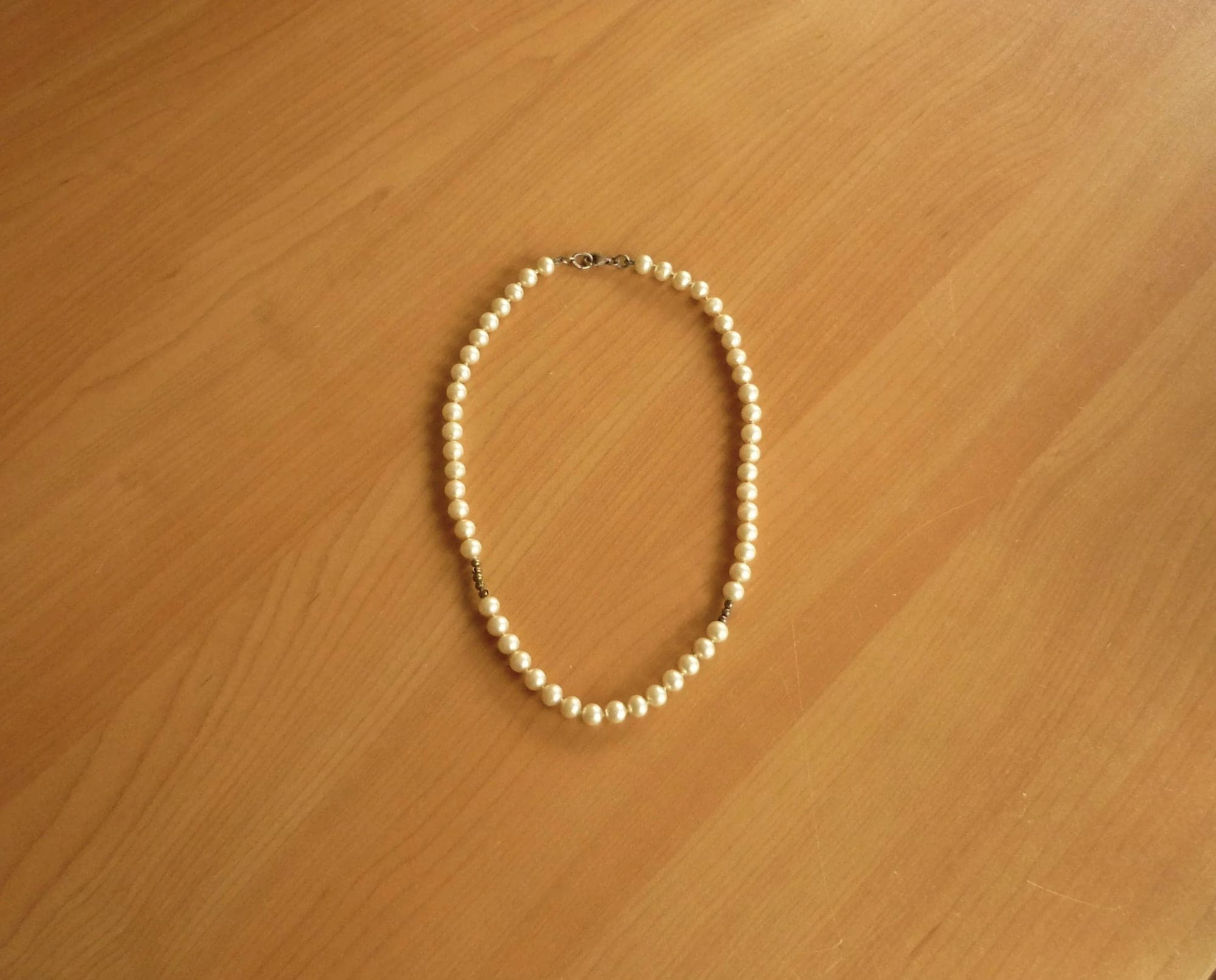 Vintage cremekleurige parelketting