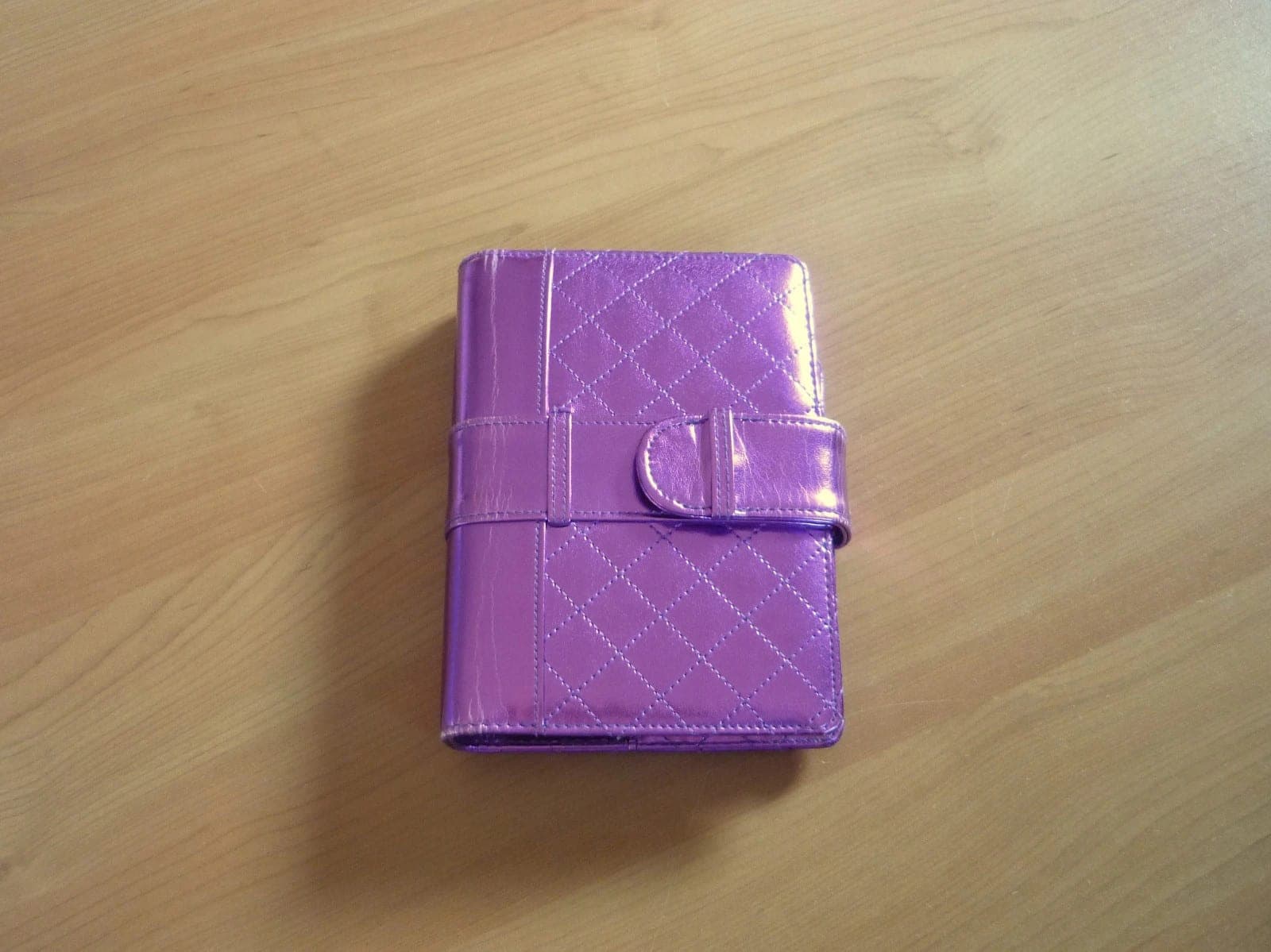 Paars roze metallic nepleren herbruikbare omslag agenda organizer Newme Senior v