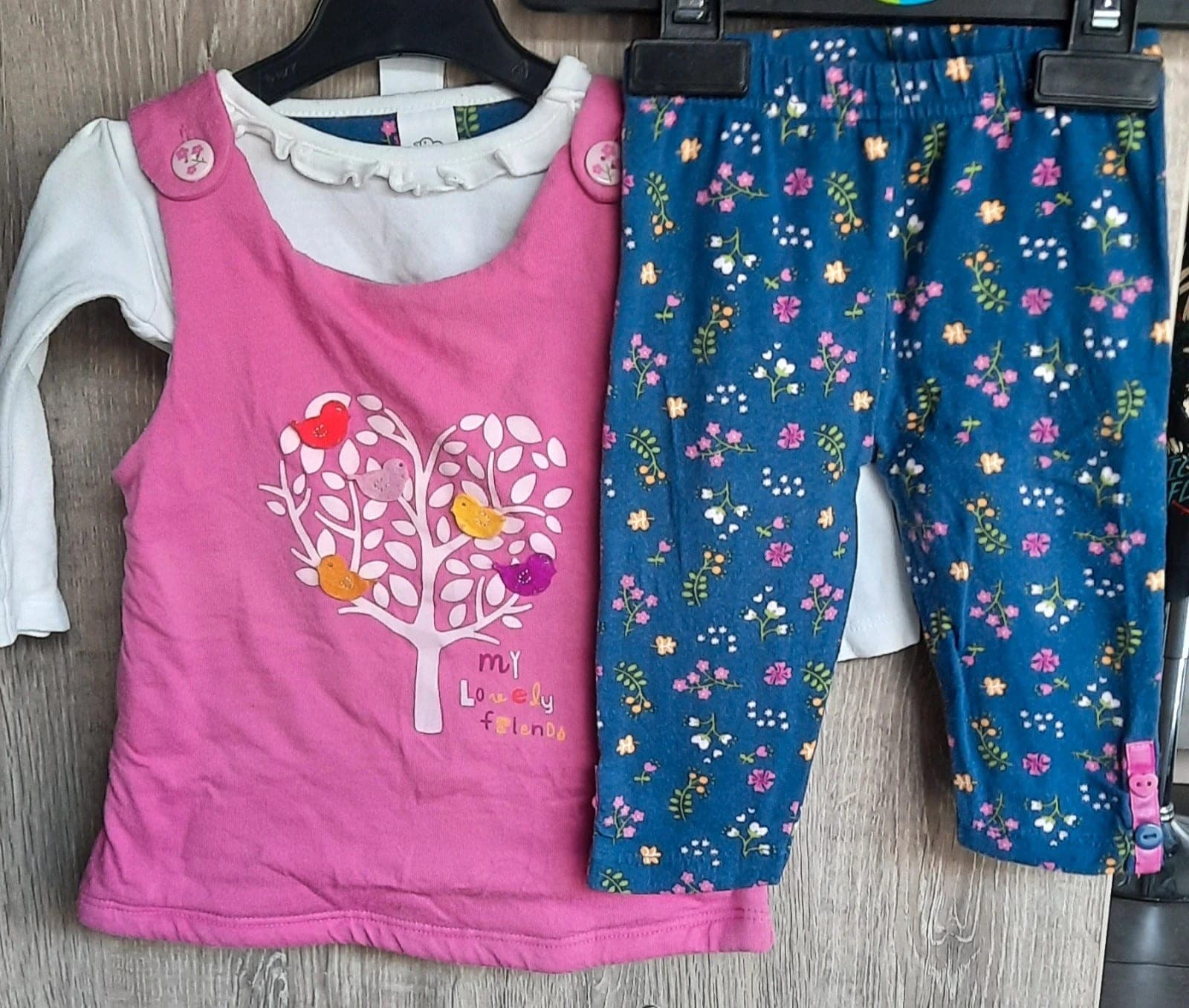 C&A jurkje met legging bloemen 62 cm