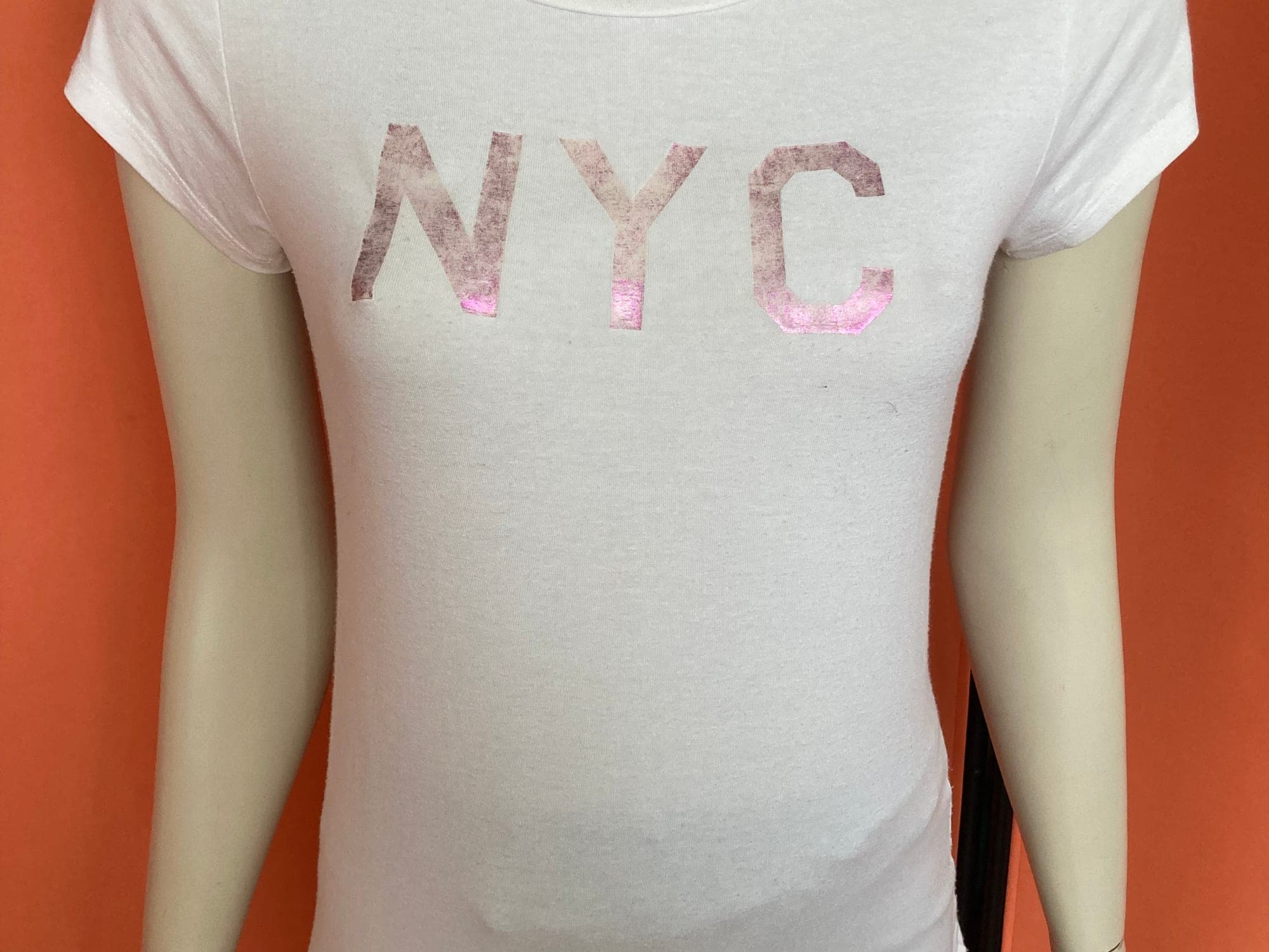 Roze T-shirt met NYC glitter print