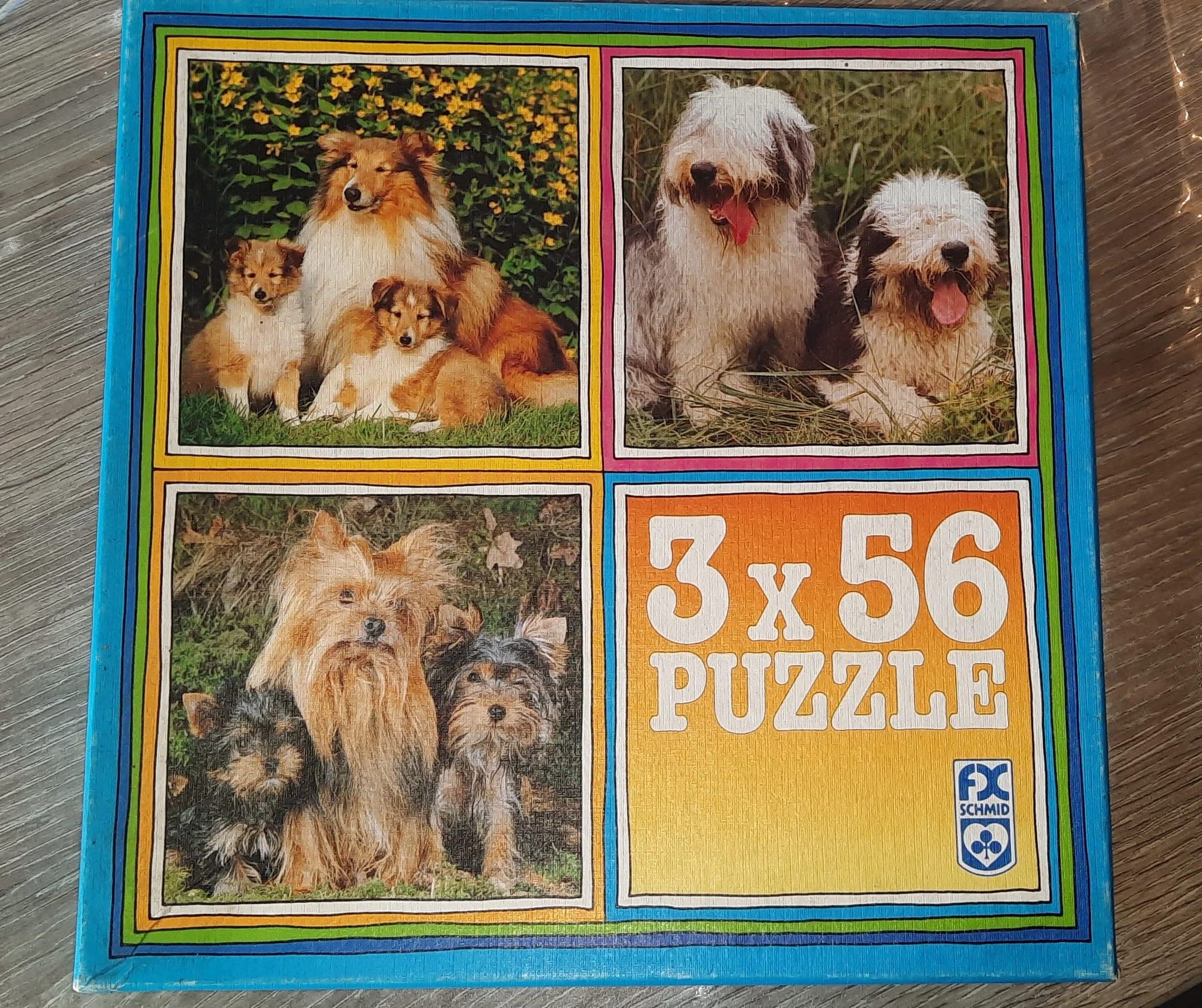 Schmidt puzzel 3 x 56 stukken hondenmotief