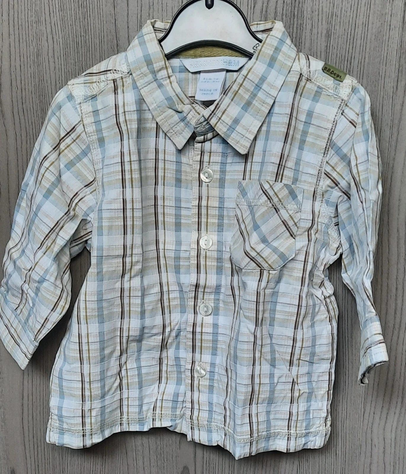 H&M geruite hemd 74 cm (9-12 mnd)