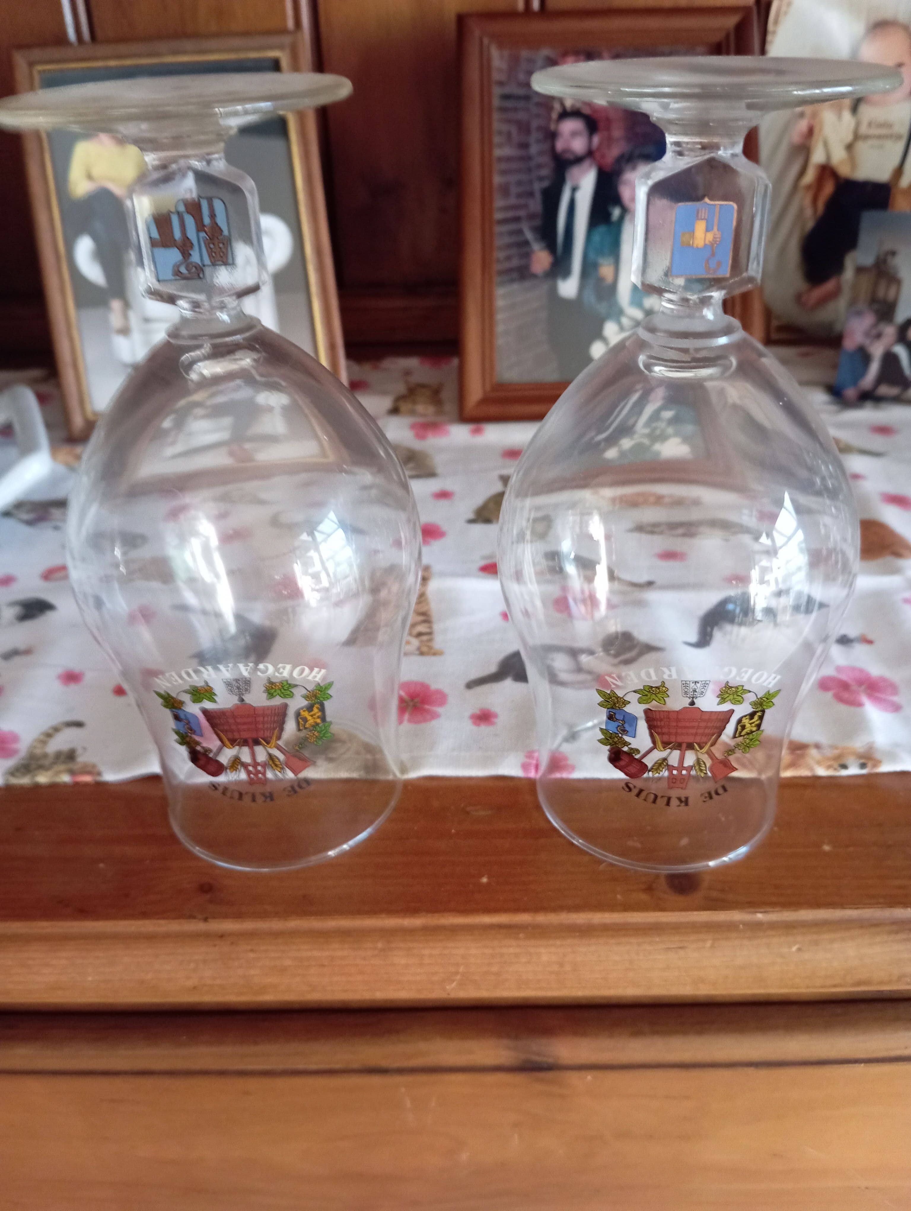 Set van 2 bierglazen de kluis hoegaarden met heraldisch embleem