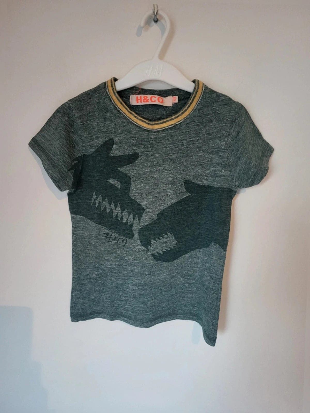 Hilde & Co T-shirt grijs met monsterprint maat 128 – zeer mooie staat