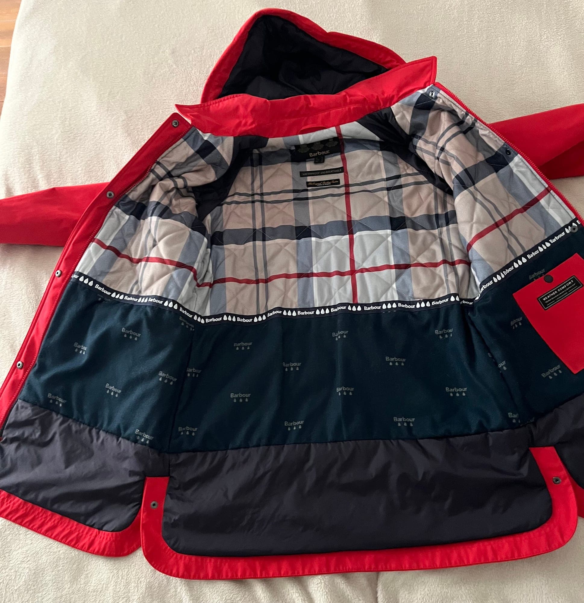BARBOUR Prachtige jas “Weather Comfort” - met afneembare kap.