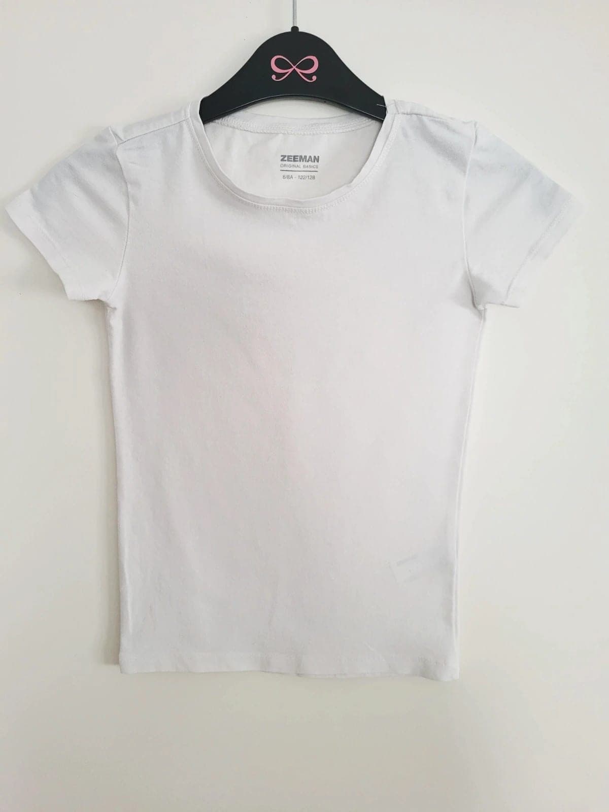 Zeeman wit basic T-shirt meisjes 122/128 – 6/8 jaar