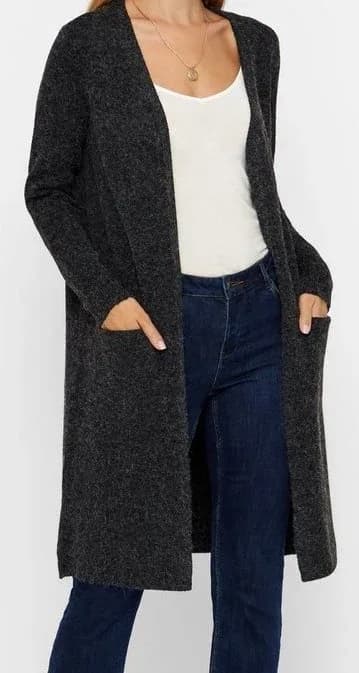 9th Avenue lange zwarte cardigan/vest maat S